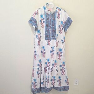 Victoria Dunn XL Floral Print Dress in Blue and Red